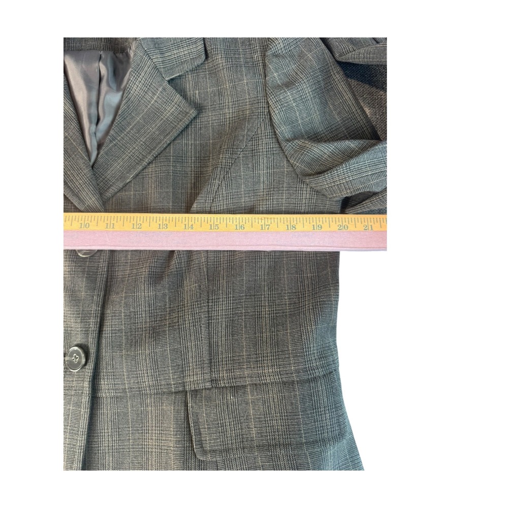 Rafaella Grey Glen Plaid Pant Suit Set Blazer 14 Pants 16 Professional Office - Picture 5 of 11